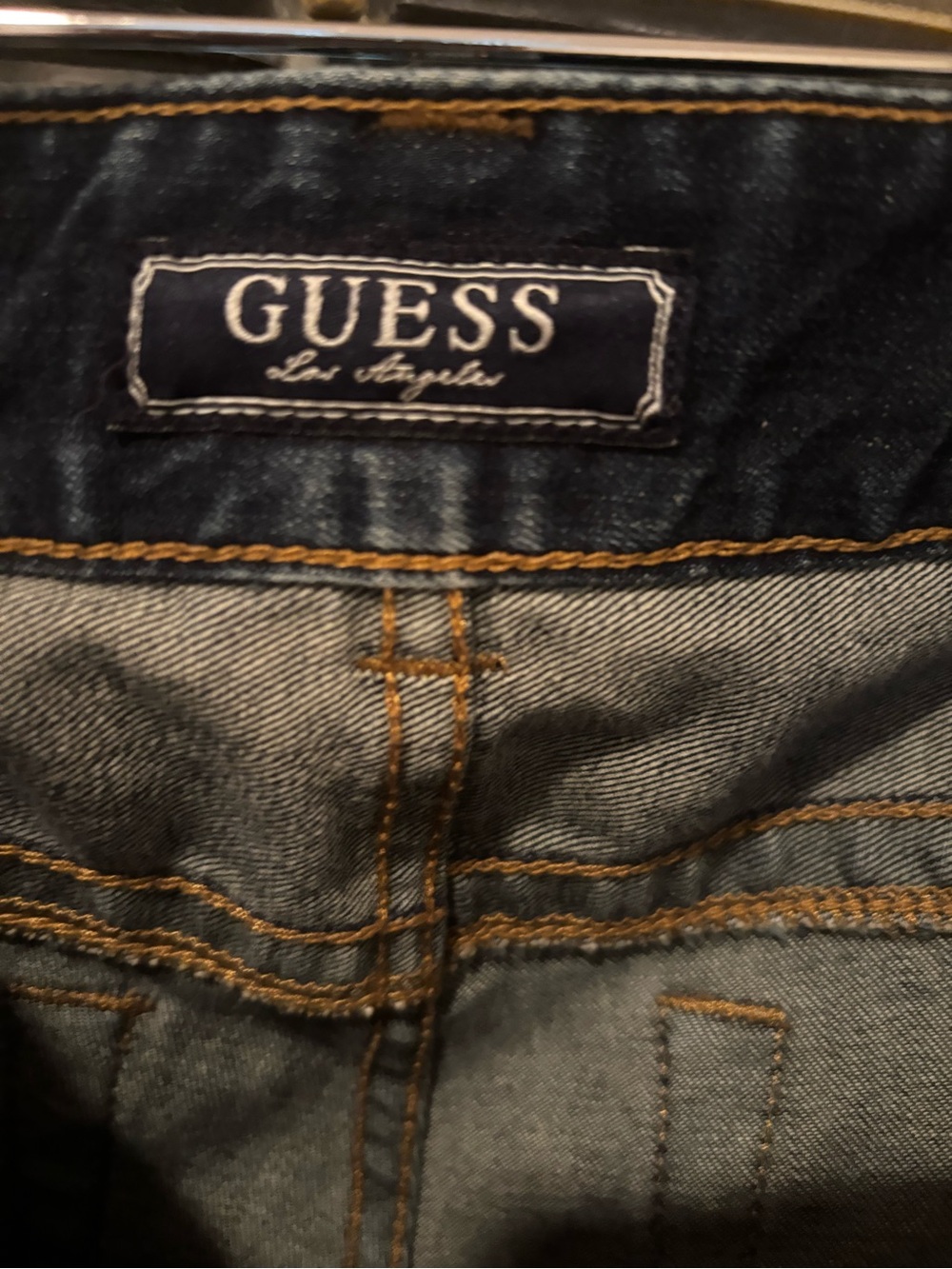 GUESS Women's Dark and Light Blue Two-Tone Denim Jeans